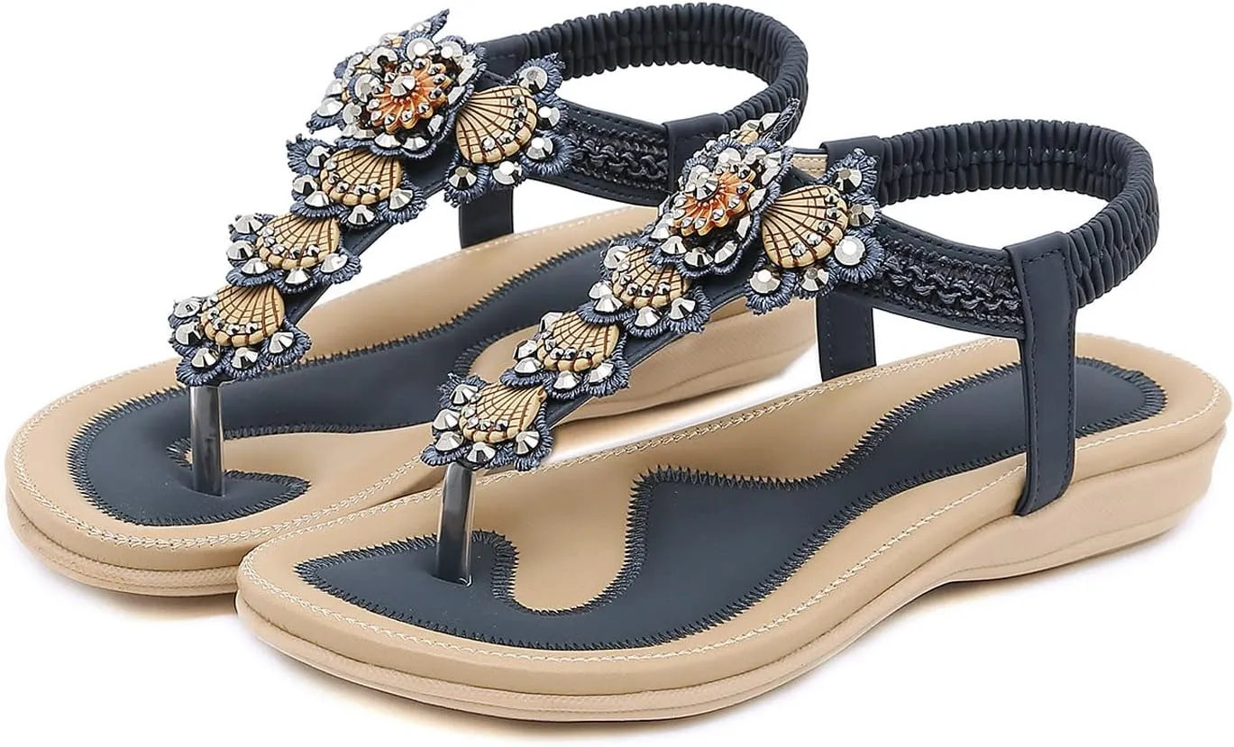 SBGMoSJ Slippers for Women Plantar Fasciitis Orthopedic Wedges for Women Comfortable Wedges for Women Soft High Heel Sandals for Women Comfortable Womens Flip Flops Gold Sandals Women