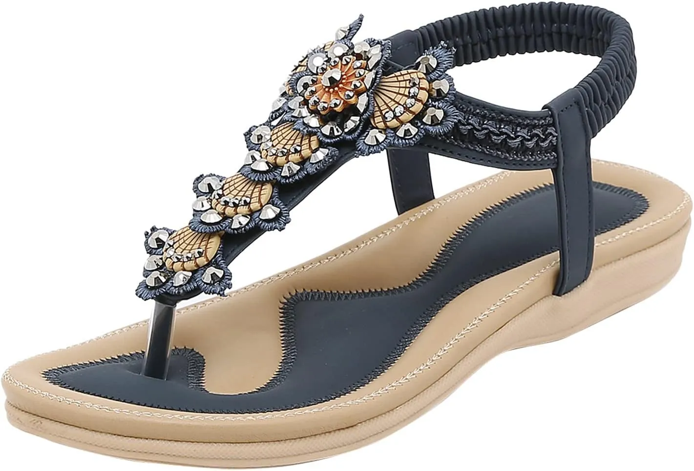 SBGMoSJ Slippers for Women Plantar Fasciitis Orthopedic Wedges for Women Comfortable Wedges for Women Soft High Heel Sandals for Women Comfortable Womens Flip Flops Gold Sandals Women