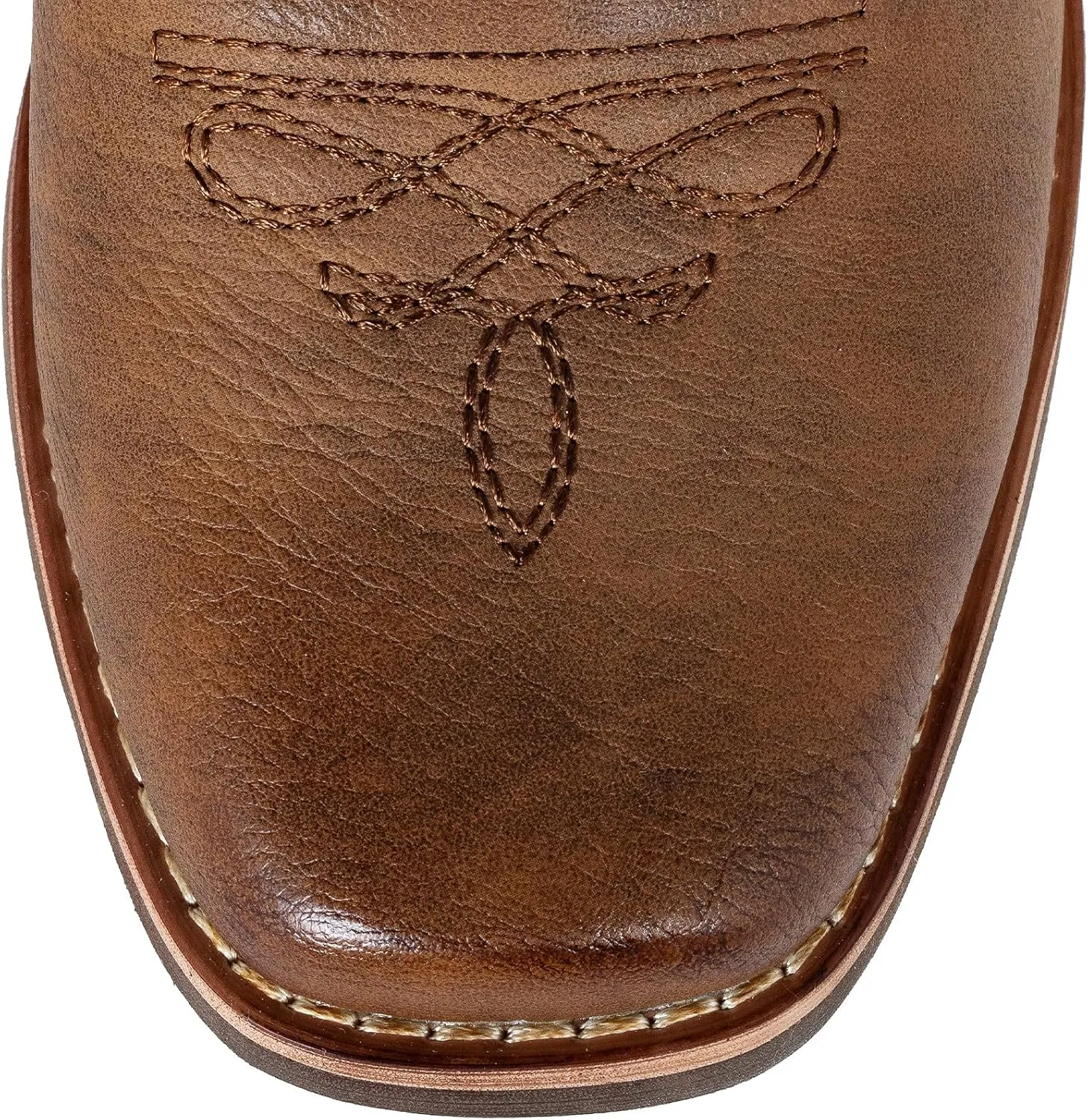 SheSole Women's Cowboy Boots Square Toe Western Cowgirl Mid Wide Calf Embroidered Boots Brown