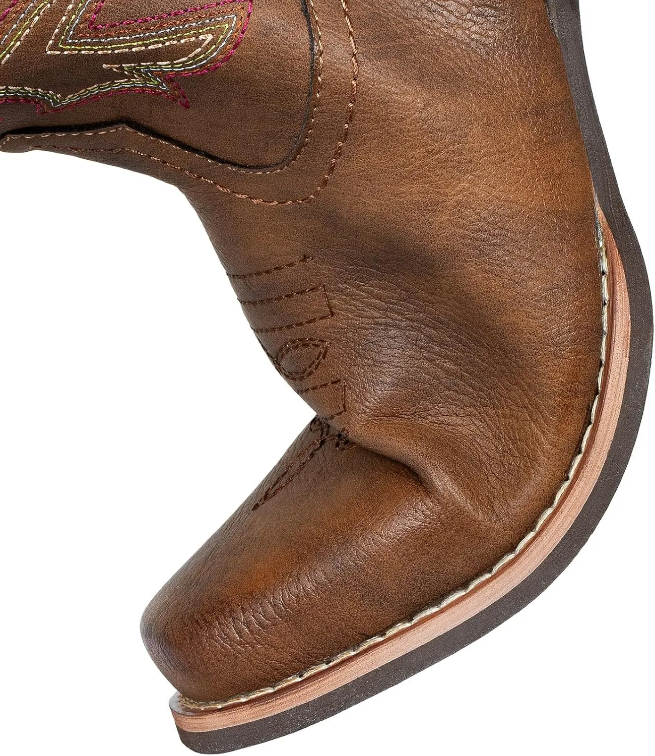 SheSole Women's Cowboy Boots Square Toe Western Cowgirl Mid Wide Calf Embroidered Boots Brown