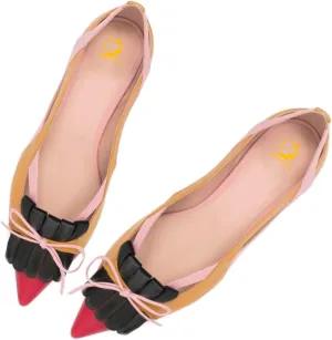 SHODENSE Women Flats Shoes Bow Pointed Closed Toe Ballet Flats Comfy Slip On Tassel Flats Cutout Suede Wingtip 4-11 M US