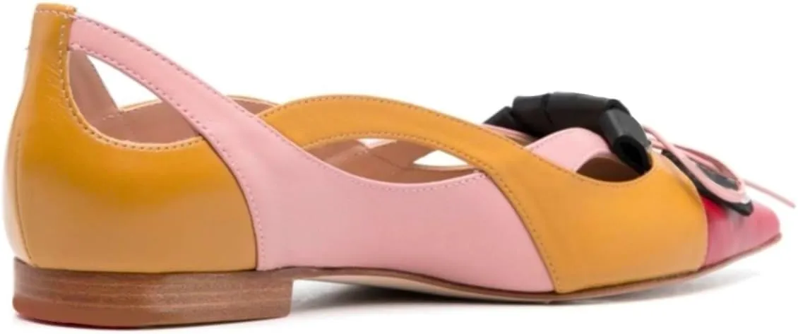 SHODENSE Women Flats Shoes Bow Pointed Closed Toe Ballet Flats Comfy Slip On Tassel Flats Cutout Suede Wingtip 4-11 M US