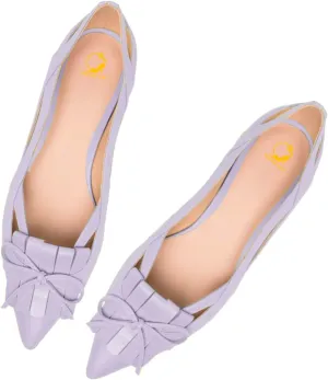 SHODENSE Women Flats Shoes Bow Pointed Closed Toe Ballet Flats Comfy Slip On Tassel Flats Cutout Suede Wingtip 4-11 M US