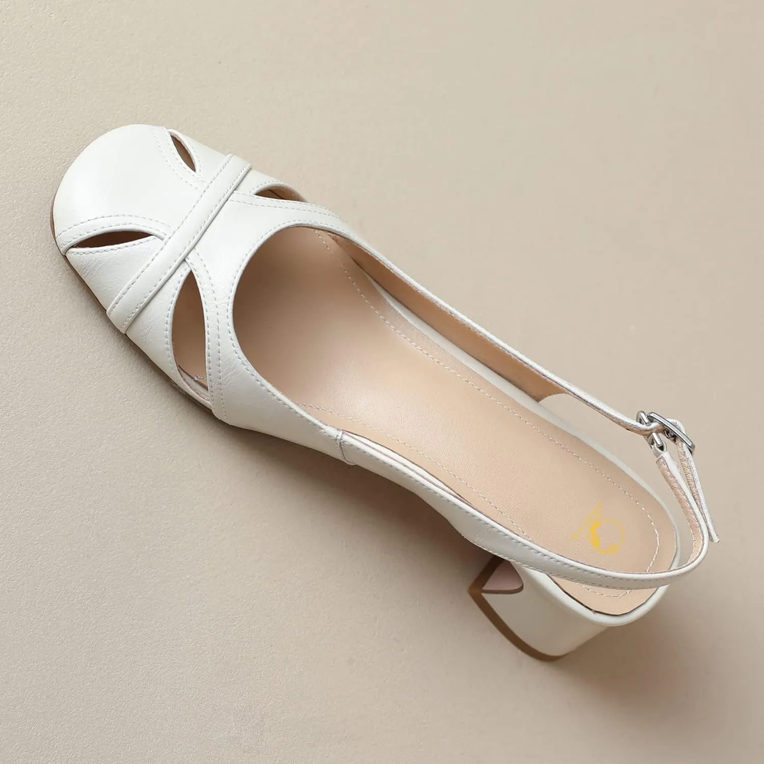 SHODENSE Women Slingback Low Chunky Heels Square Toe Pumps Cut Out 2 Inch Mid Block Heel Slip On Dress Shoes Buckle Strap Backless Sandals Comfort Retro Casual Office Wedding Party 4-11 M US