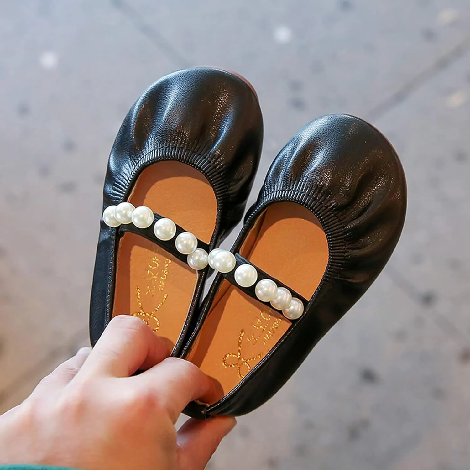 Toddler Flower Girl Dress Shoes Pearls Mary Jane Ballet Flats Party Wedding Toddler Little Girl Shoes