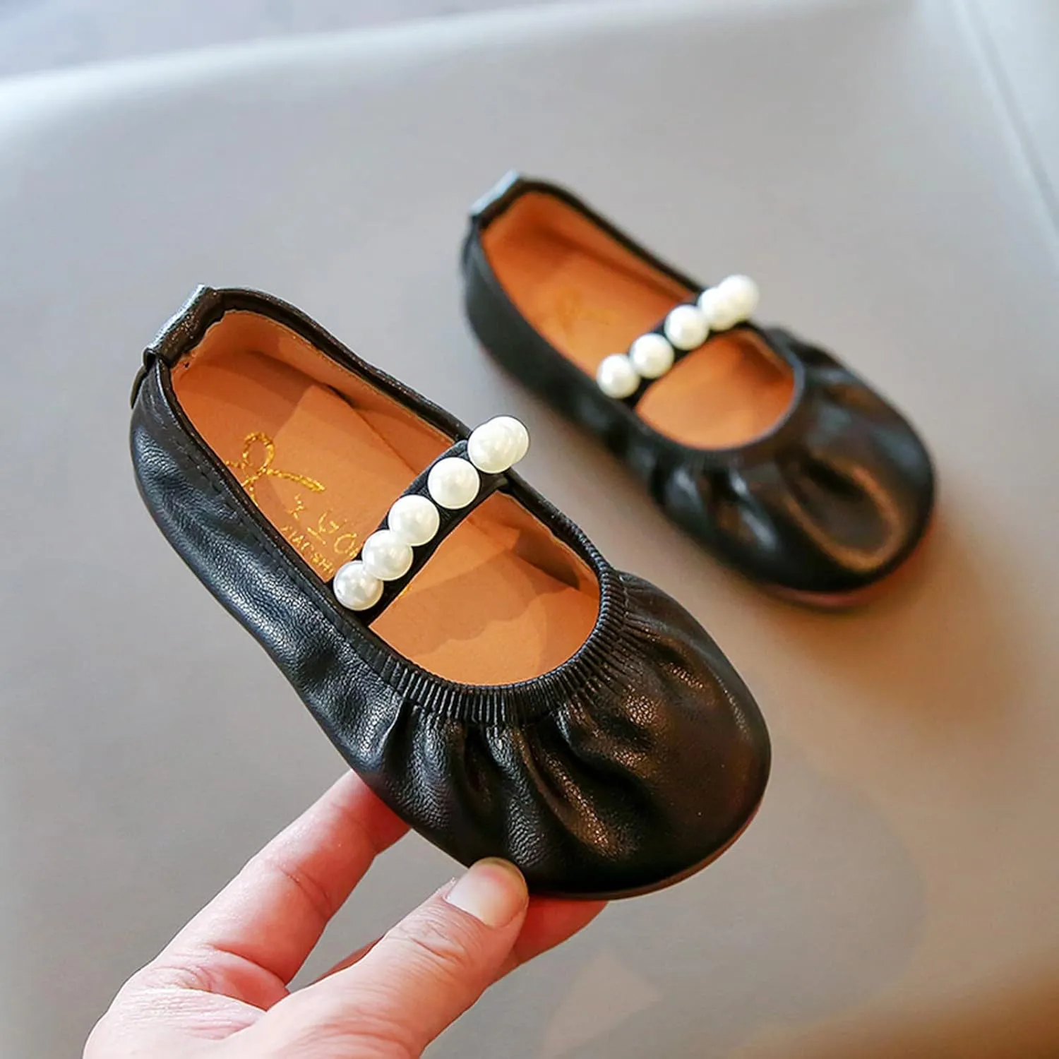 Toddler Flower Girl Dress Shoes Pearls Mary Jane Ballet Flats Party Wedding Toddler Little Girl Shoes