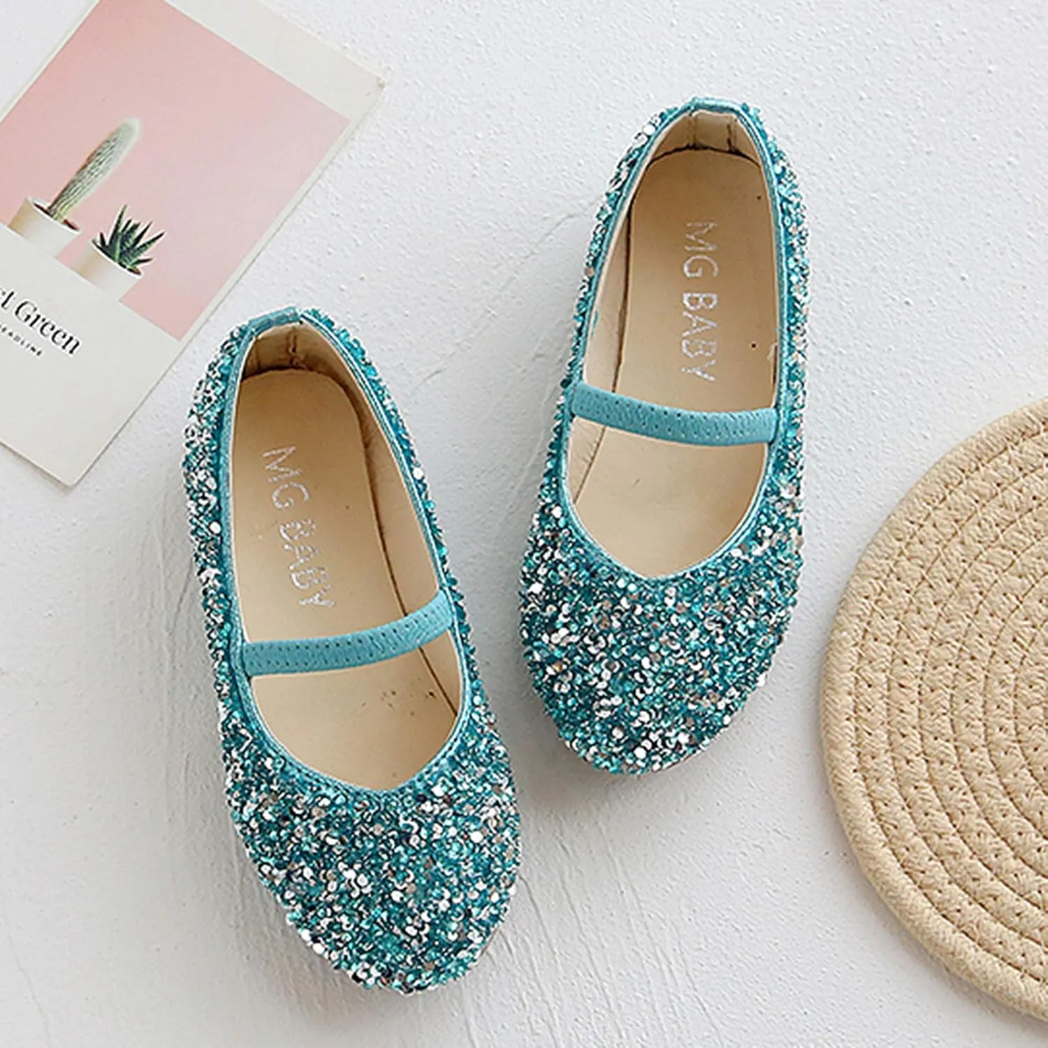 Toddler Flower Girl Dress Shoes Rhinstones Mary Jane Ballet Flats Wedding Party Toddler Little Kid Shoes