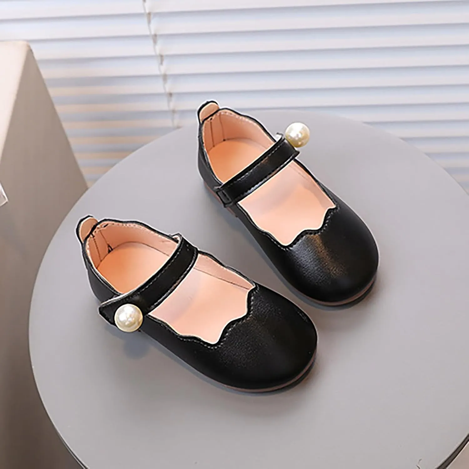 Toddler Flower Girls Dress Shoes, Mary Jane Ballet Flats for Party School Wedding Girls Low Heels Shoes
