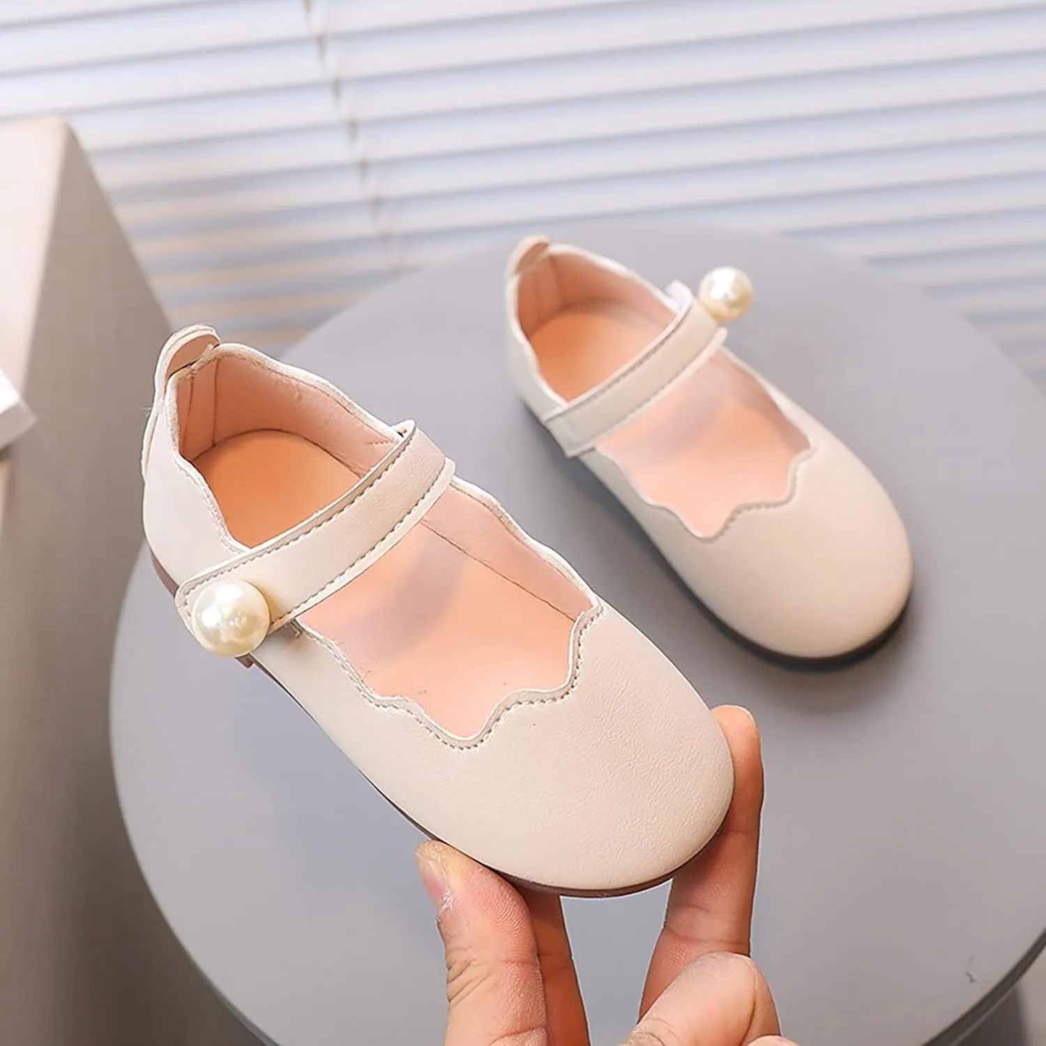 Toddler Flower Girls Dress Shoes, Mary Jane Ballet Flats for Party School Wedding Girls Low Heels Shoes