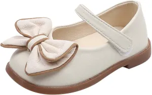 Toddler Girls Dress Shoes with Bow Toddler Flower Girls Shoes Mary Jane Flats for Party School Wedding Shoes