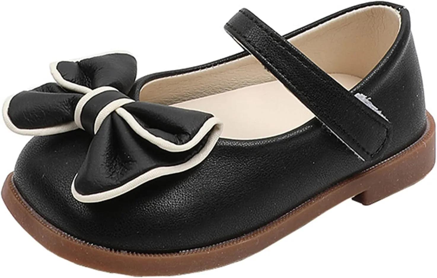 Toddler Girls Dress Shoes with Bow Toddler Flower Girls Shoes Mary Jane Flats for Party School Wedding Shoes