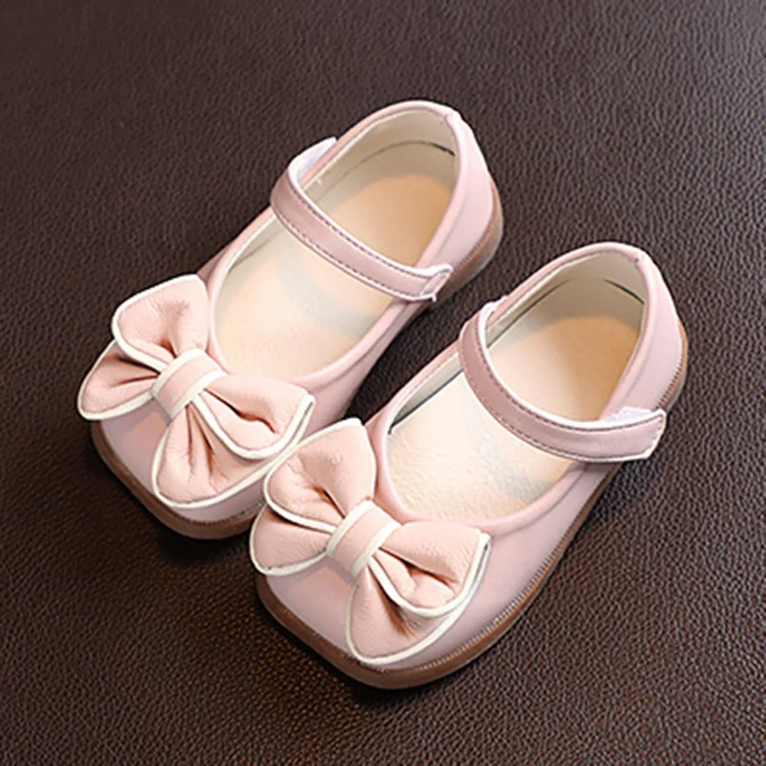 Toddler Girls Dress Shoes with Bow Toddler Flower Girls Shoes Mary Jane Flats for Party School Wedding Shoes