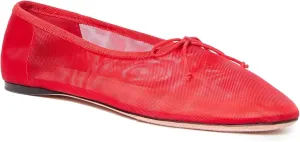 UBWDU Mesh Ballet Flats for Women Round Closed Toe Mary Jane Flats Ballerina Shoes with Bow
