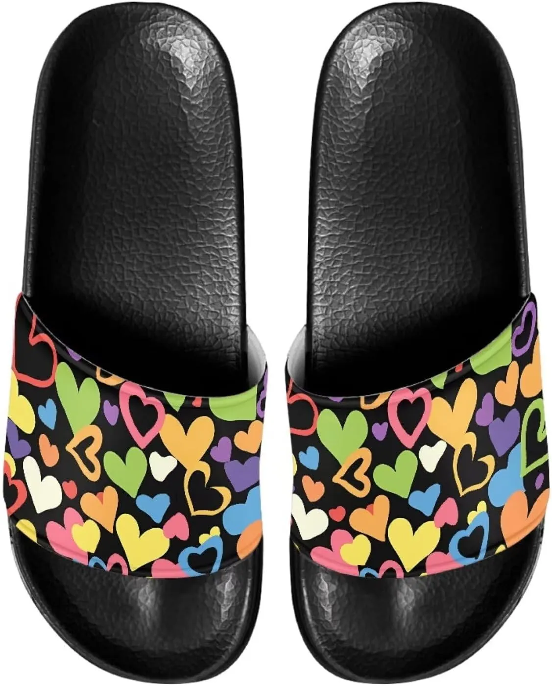 Unisex Slide Sandals with Soft Footbed Comfort Slides for Women and Men, Slide Sandals Leather Size 6-13.5