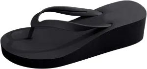 Wedge Flip Flops for Women Beach Shoes Ladies Heighten Wedges Platform Bohemian Slippers Clip Toe Sandals, 9