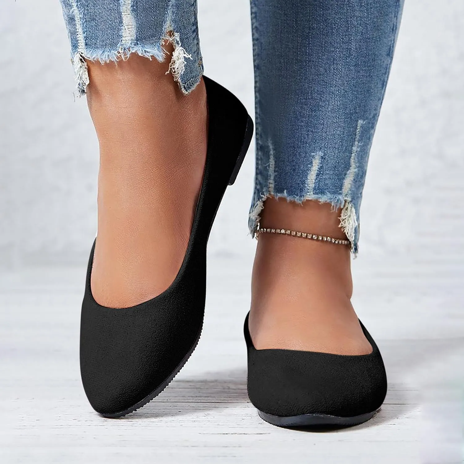 Women Flat Shoes Slip On Comfortable Walking Ballerina Shoes Cute Ballet Flats Ladies Portable Pumps Low Wedge Loafers