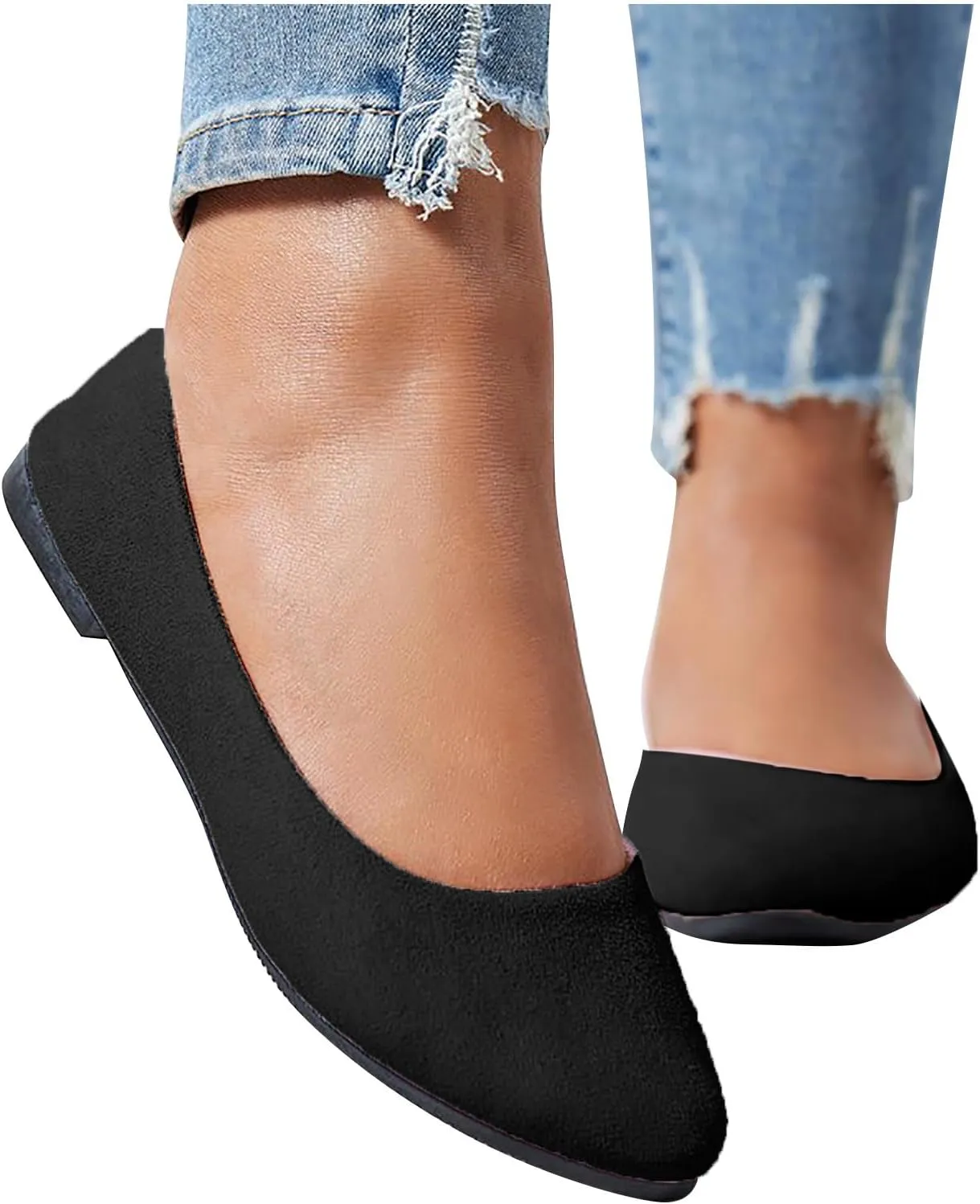 Women Flat Shoes Slip On Comfortable Walking Ballerina Shoes Cute Ballet Flats Ladies Portable Pumps Low Wedge Loafers