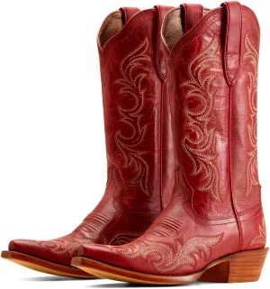 Women Vintage Western Boots Embroidered Knee High Cowboy Boots Chunky Stacked Heel Pointed-Square Toe Mid Calf Cowgirl Boots Metallic Matte Leather Pull On V Cut Fall Boot Exotic 4-11 M US