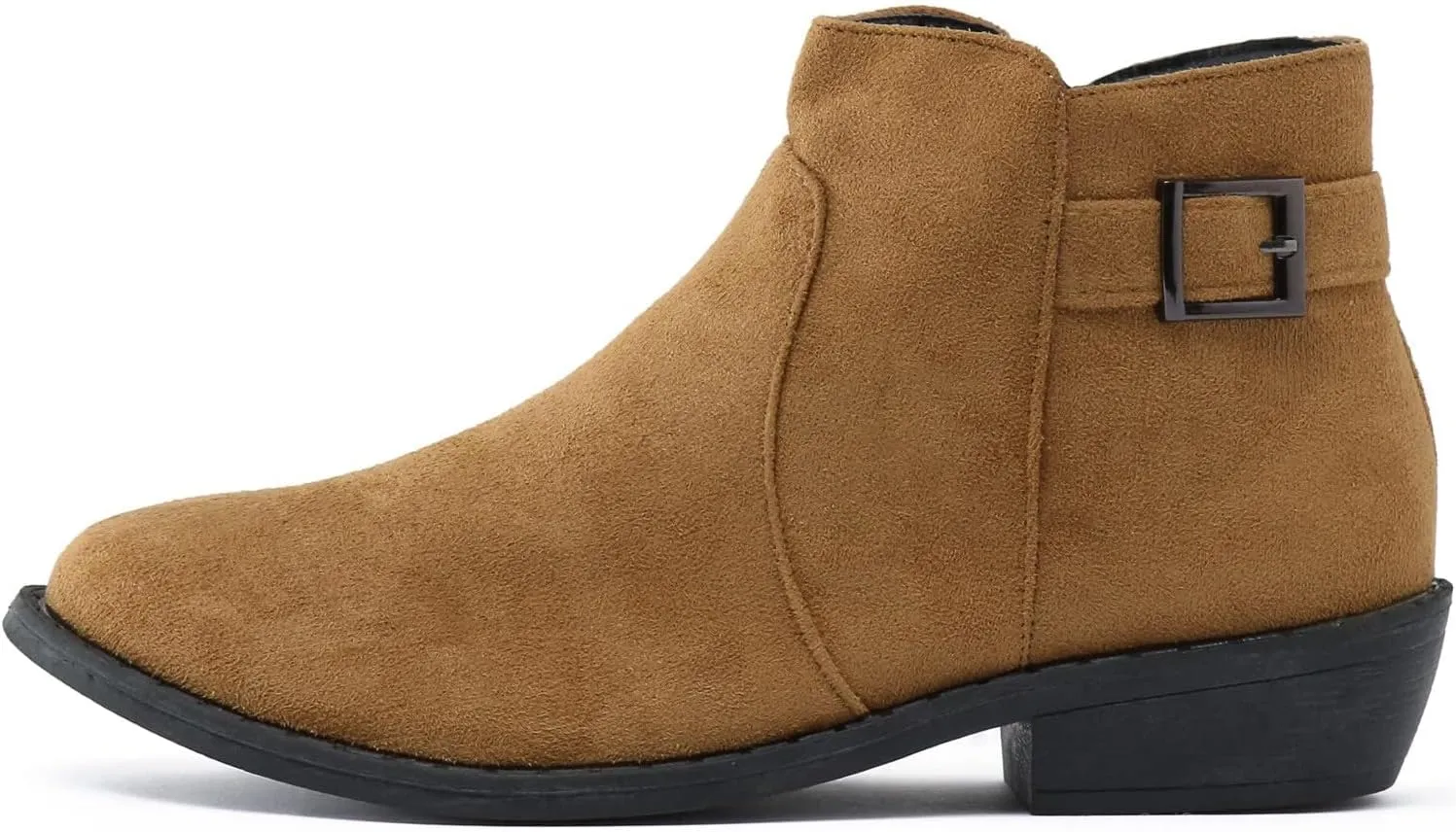 Women's Ankle Boots Low Stacked Chunky Heels Zipper Round Toe Slip on Chelsea Booties Winter Leopard Fashion Boots