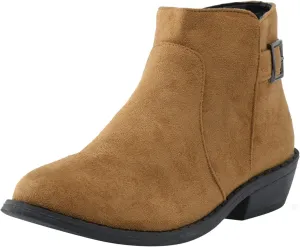 Women's Ankle Boots Low Stacked Chunky Heels Zipper Round Toe Slip on Chelsea Booties Winter Leopard Fashion Boots