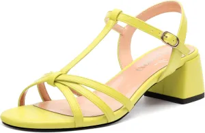 Womens Block Heel Sandals, Open Toe Low Chunky Heel T-strap Sandals for Women, Ankle Strap Sandals with Buckle, Comfort Strappy Sandals 2"