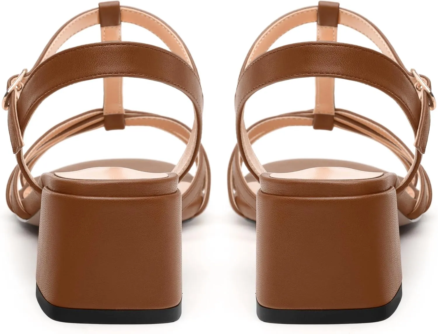 Womens Block Heel Sandals, Open Toe Low Chunky Heel T-strap Sandals for Women, Ankle Strap Sandals with Buckle, Comfort Strappy Sandals 2"