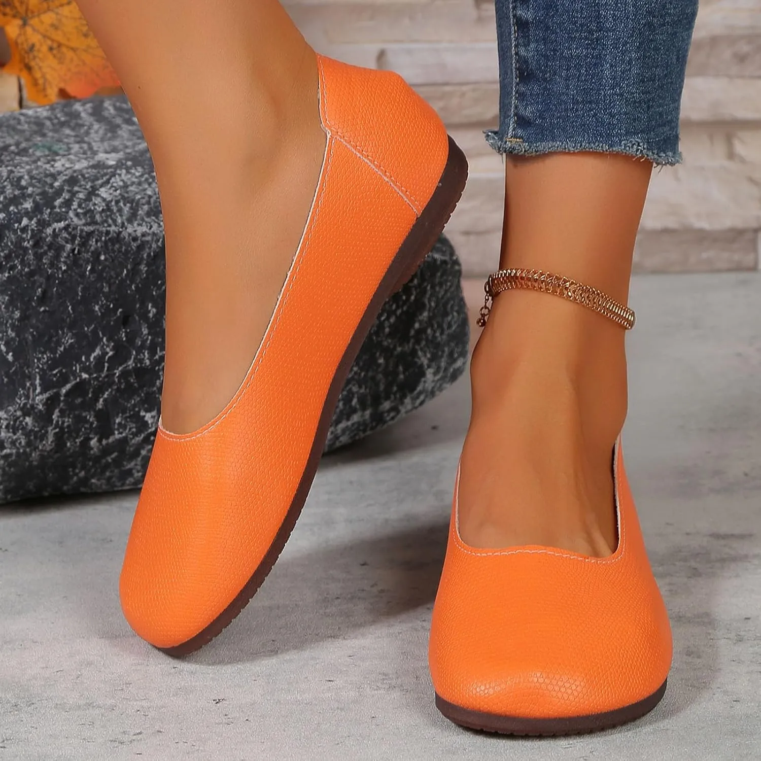Women's Casual Loafers Cute Slip On Comfort Walking Flats Leather Driving Dress Shoes Fashion Closed Toe Boat Shoes