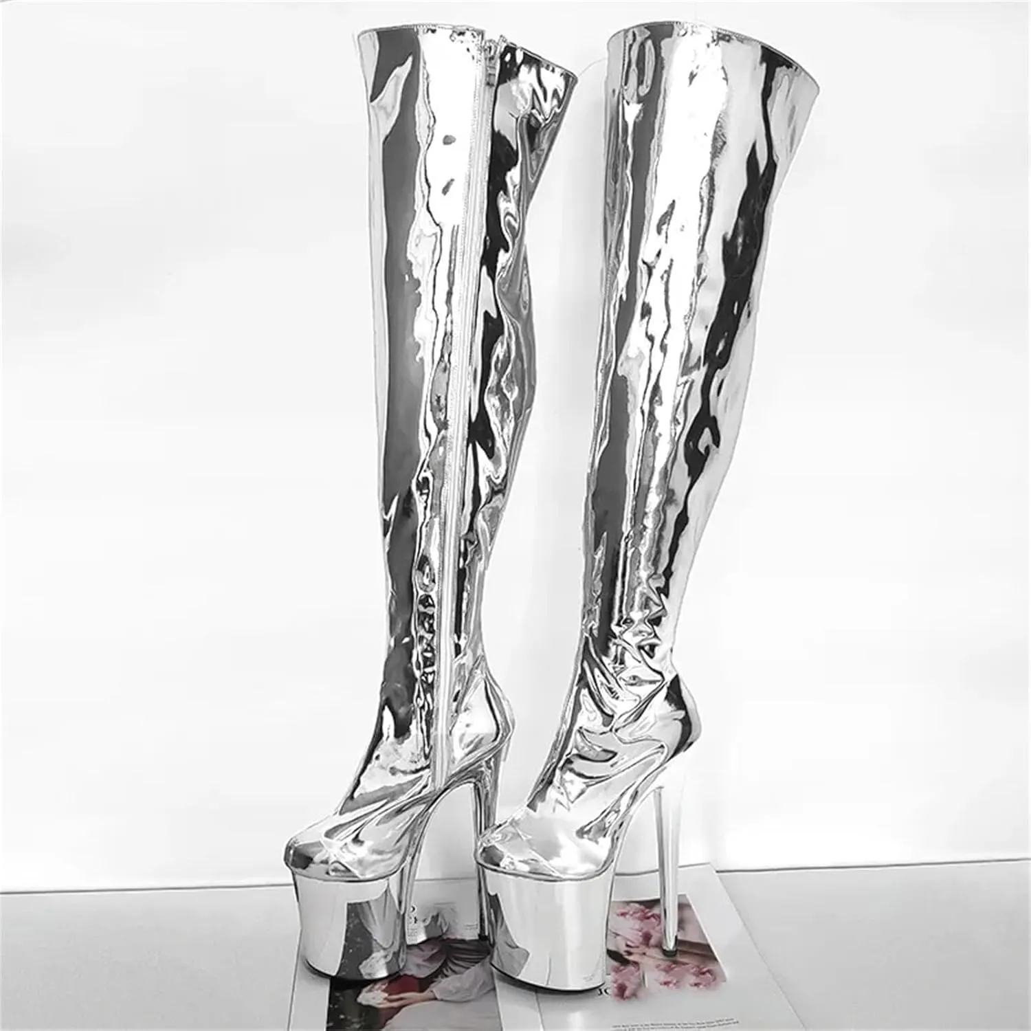 WomenS Electroplated Sole Over-The-Knee Boots High Heel Nightclub Shoes