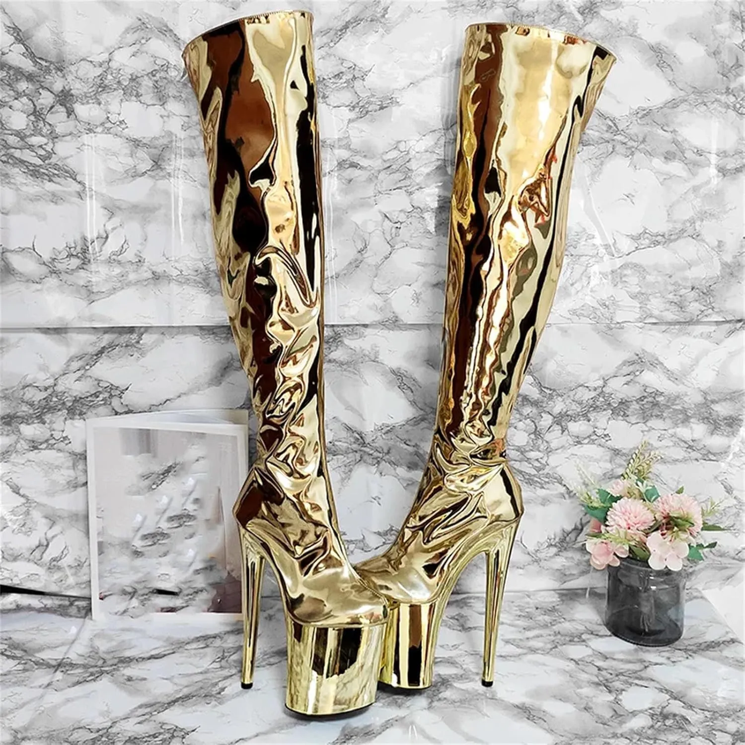 WomenS Electroplated Sole Over-The-Knee Boots High Heel Nightclub Shoes