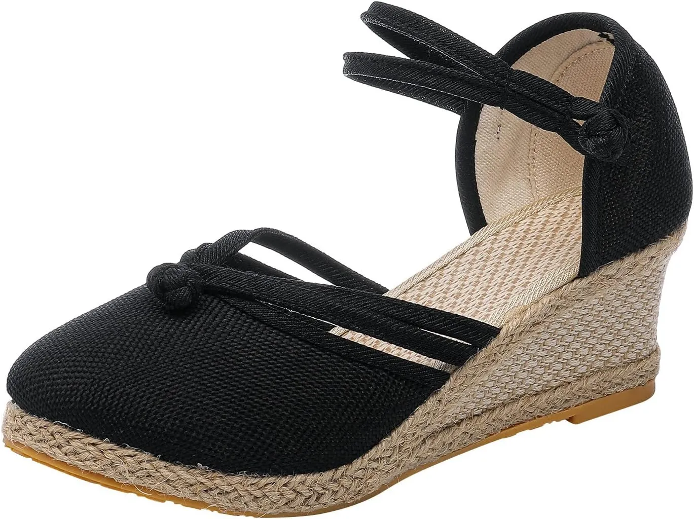 Womens Espadrille Wedges Sandals Closed Toe Platform Sandals Comfort Dressy Summer Sandals Ladies Outdoor Beach Shoes