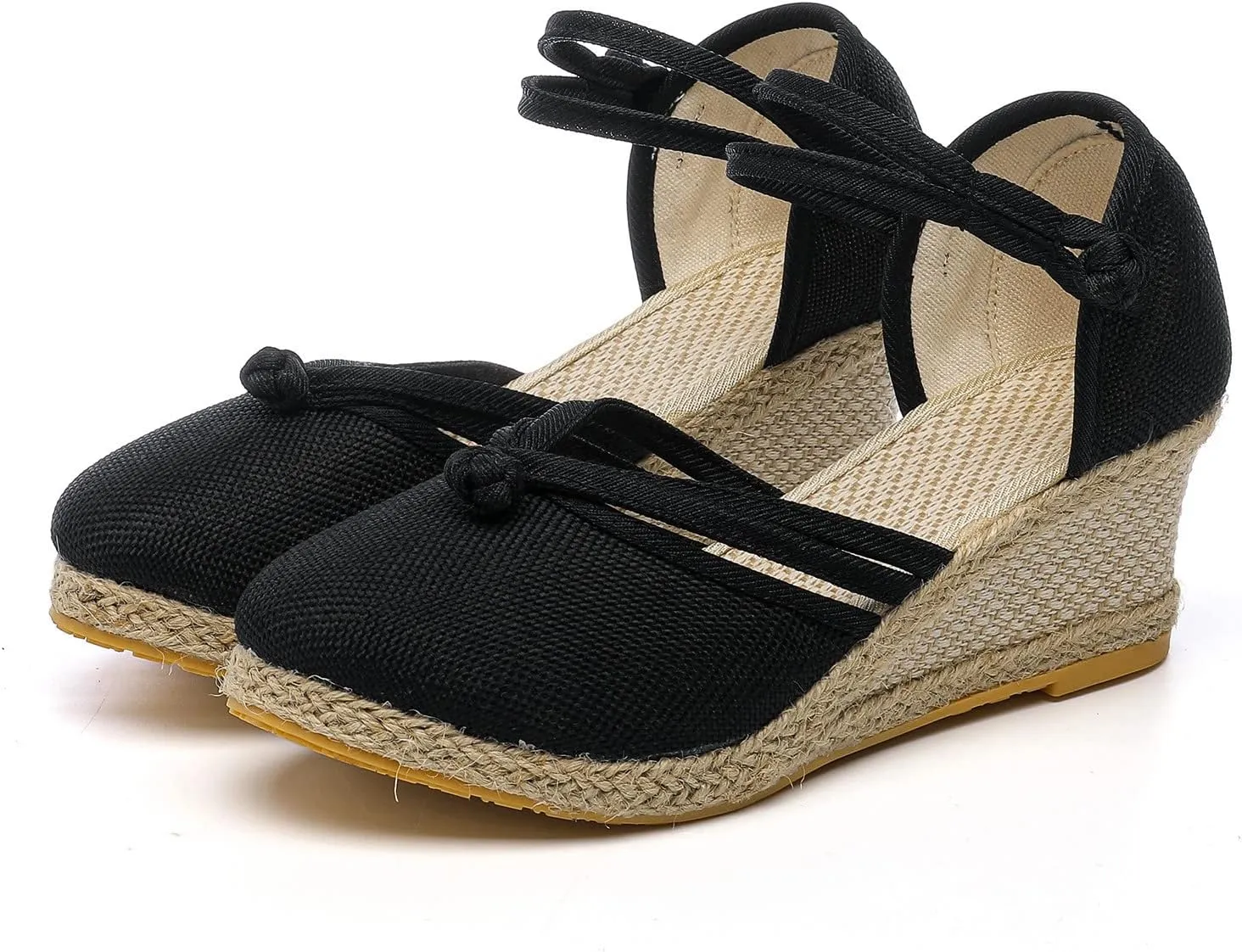 Womens Espadrille Wedges Sandals Closed Toe Platform Sandals Comfort Dressy Summer Sandals Ladies Outdoor Beach Shoes