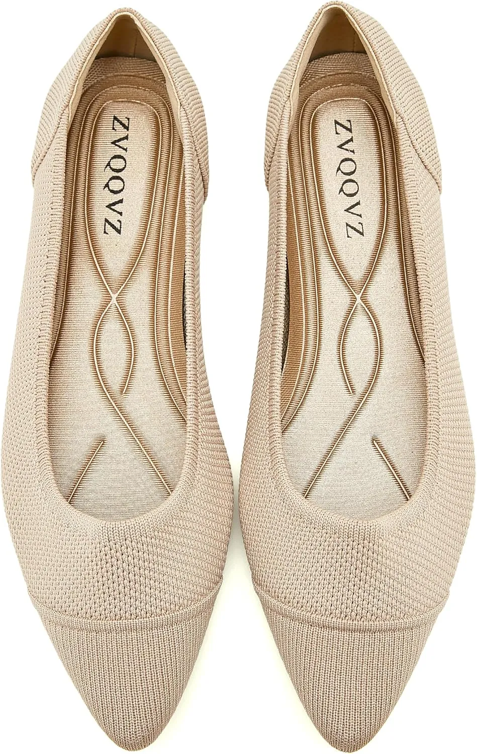 Women's Flats Shoes Knit Pointed Toe Ballet Flats Comfortable Dressy Washable Ballerina Flat
