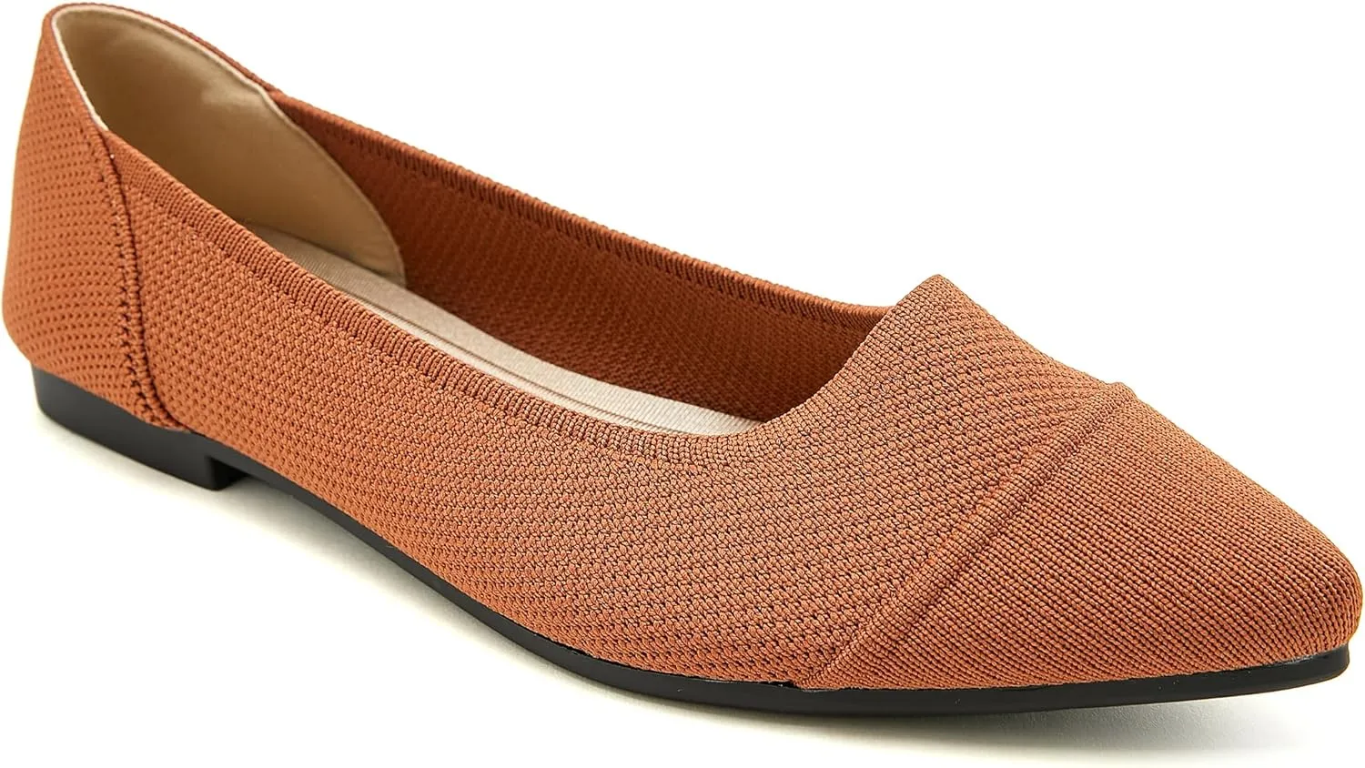 Women's Flats Shoes Knit Pointed Toe Ballet Flats Comfortable Dressy Washable Ballerina Flat