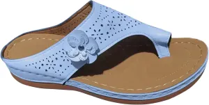Womens Flip Flop Heels Cut Out Breathable Summer Flip-Flops Arch Support Floral Decor Wedge Comfort Walk Sandal