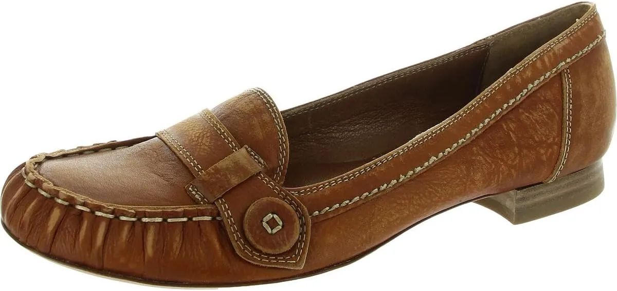 Womens Instinctive Block Heel Leather Loafers