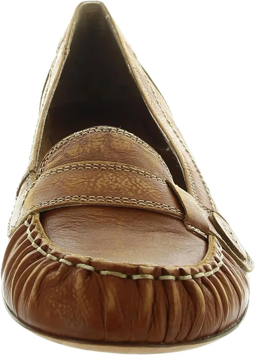 Womens Instinctive Block Heel Leather Loafers
