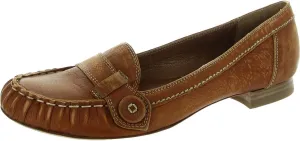 Womens Instinctive Block Heel Leather Loafers