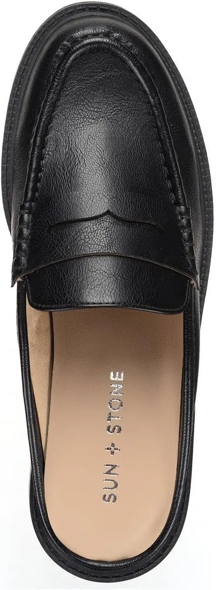 Womens Katyaaa Solid Faux Leather Loafers
