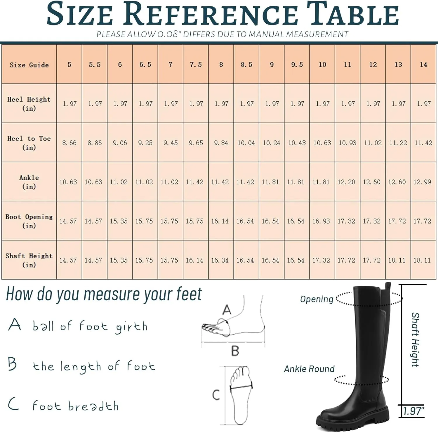 Women's Knee High Boots Platform Lug Sole Boots Stretch Round Toe Riding Boots Comfortable Calf Dress Long Boots
