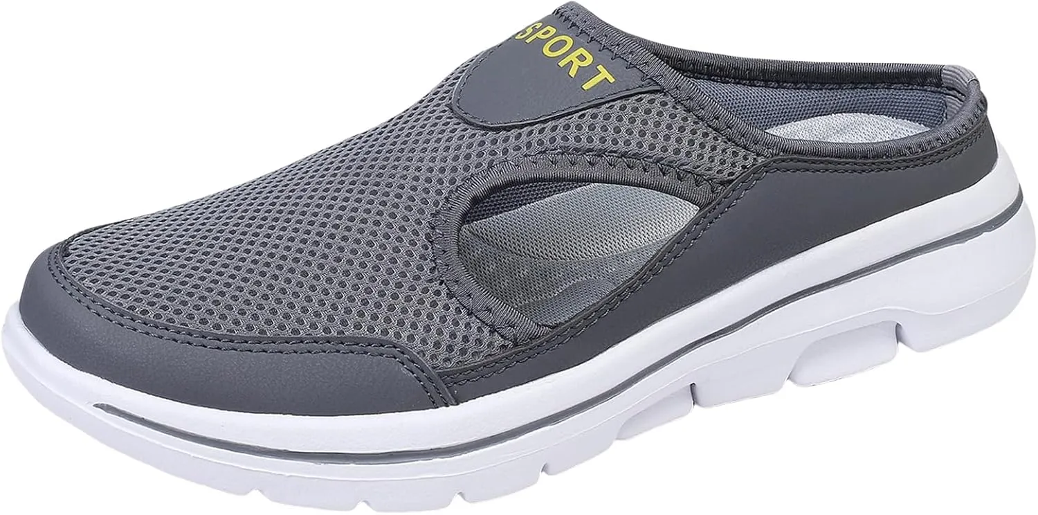 Womens Slip On Mules Closed Toe Comfortable Mules Breathable Clogs for Women Ladies Casual Sneakers Sports Slippers Outdoor Walking Shoes Open Back Comfy Shoes Summer Vacation Sandals