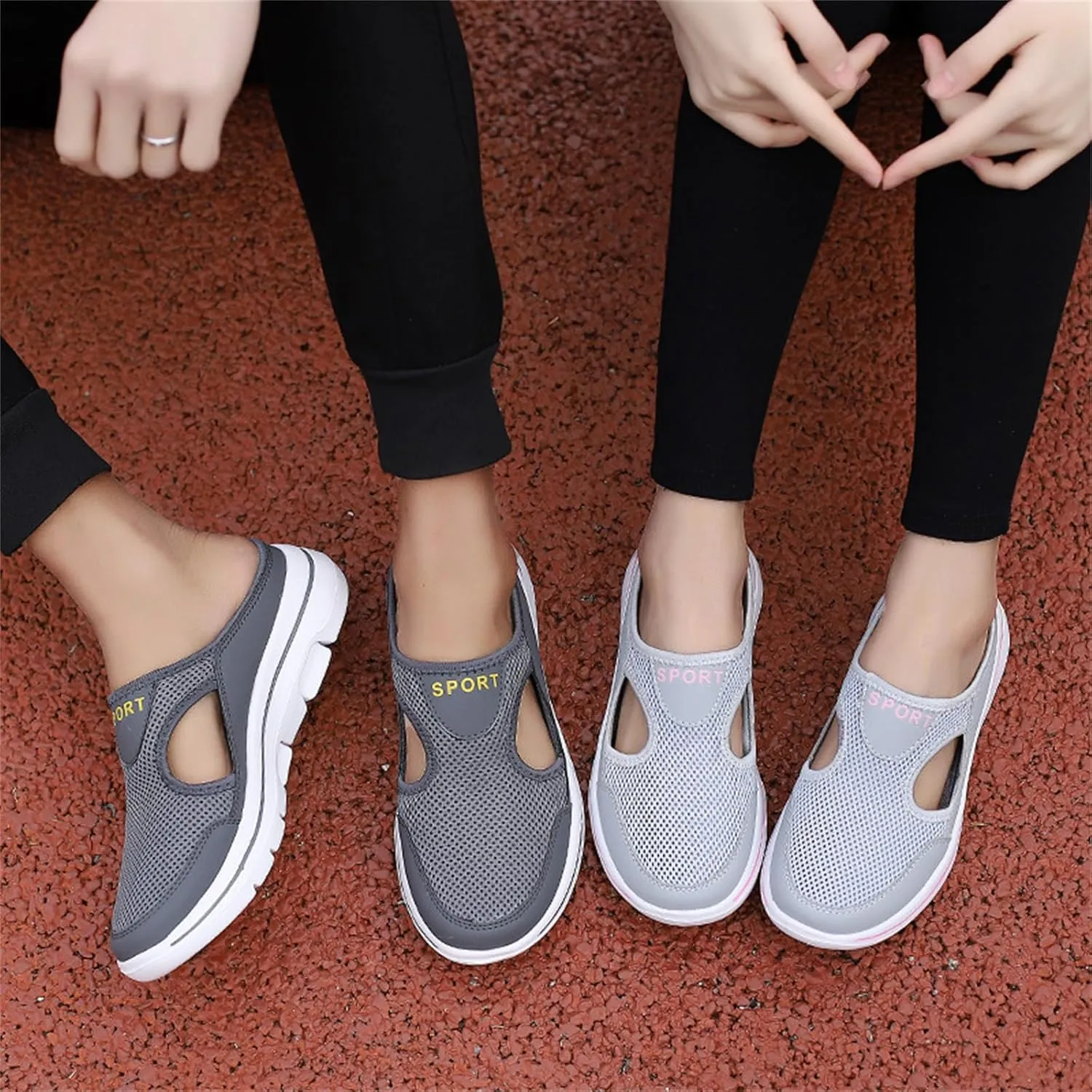 Womens Slip On Mules Closed Toe Comfortable Mules Breathable Clogs for Women Ladies Casual Sneakers Sports Slippers Outdoor Walking Shoes Open Back Comfy Shoes Summer Vacation Sandals