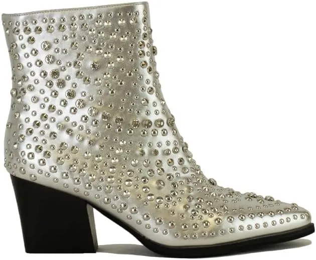 Women's Studded Ankle Boots Western Rhinestones Booties Cowgirl Boots Pointed Toe Boots Cowboy Boots