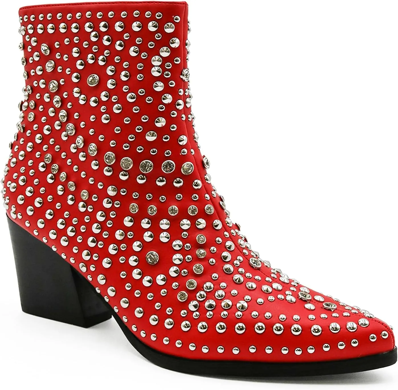 Women's Studded Ankle Boots Western Rhinestones Booties Cowgirl Boots Pointed Toe Boots Cowboy Boots