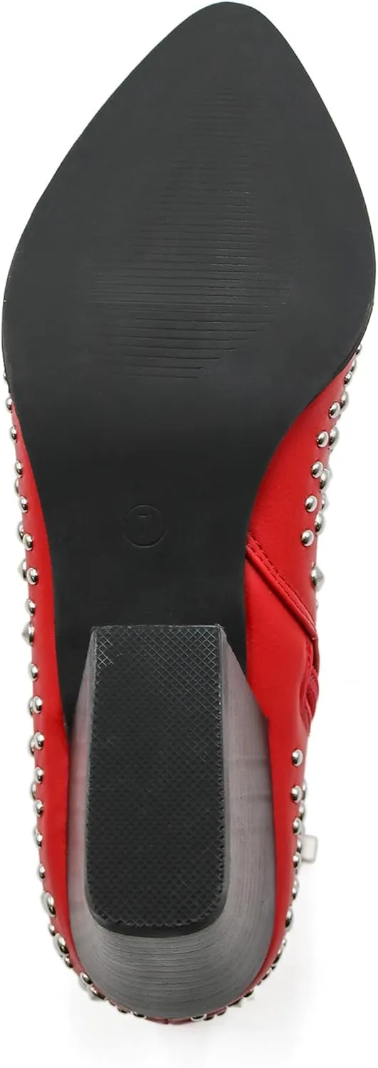 Women's Studded Ankle Boots Western Rhinestones Booties Cowgirl Boots Pointed Toe Boots Cowboy Boots