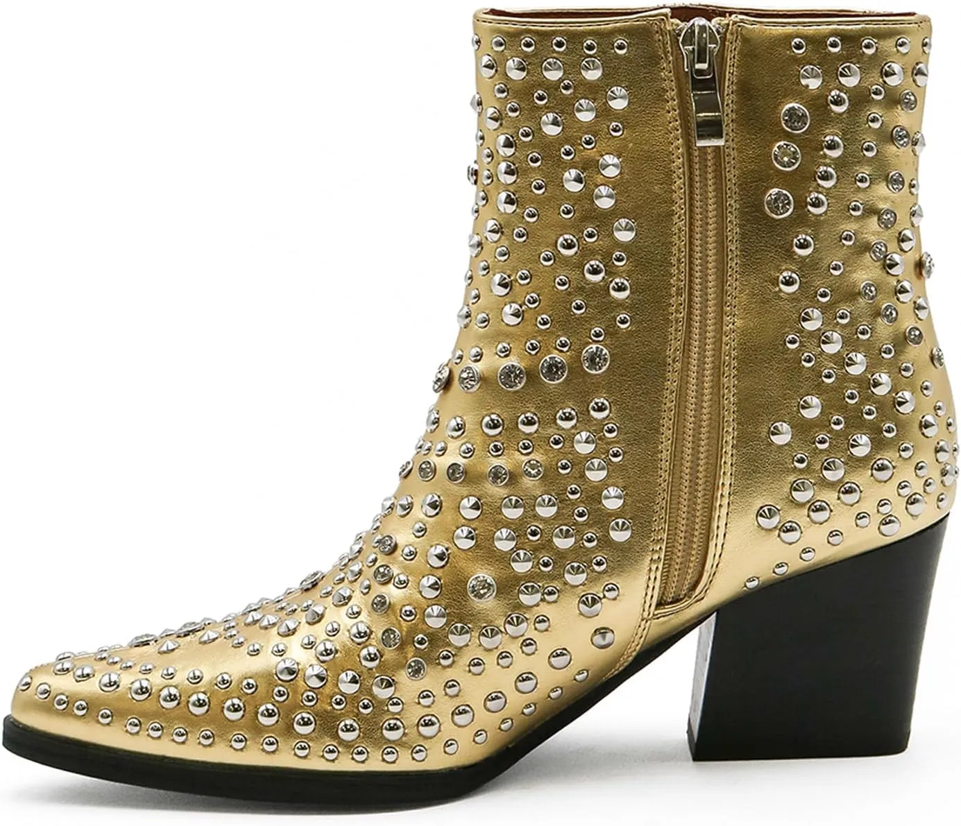 Women's Studded Ankle Boots Western Rhinestones Booties Cowgirl Boots Pointed Toe Boots Cowboy Boots