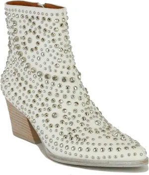 Women's Studded Ankle Boots Western Rhinestones Booties Cowgirl Boots Pointed Toe Boots Cowboy Boots
