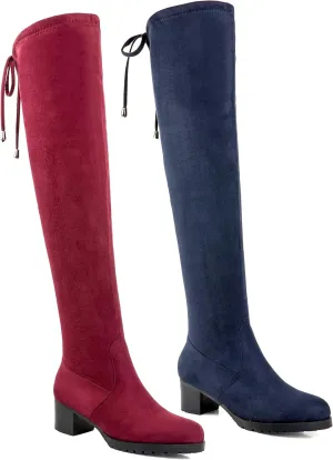 Women's Ultra-Tall Over-the-Knee Boots Suede Accent Adult