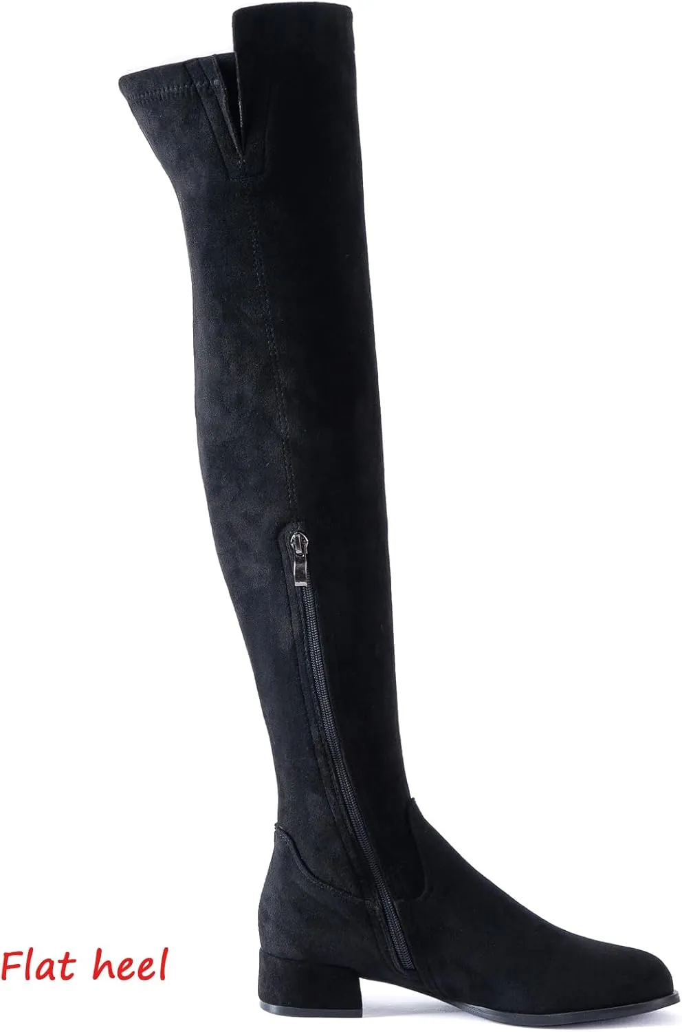 YANWENFANG Women Thigh High Over The Knee Boots Stretch Suede Flat heel