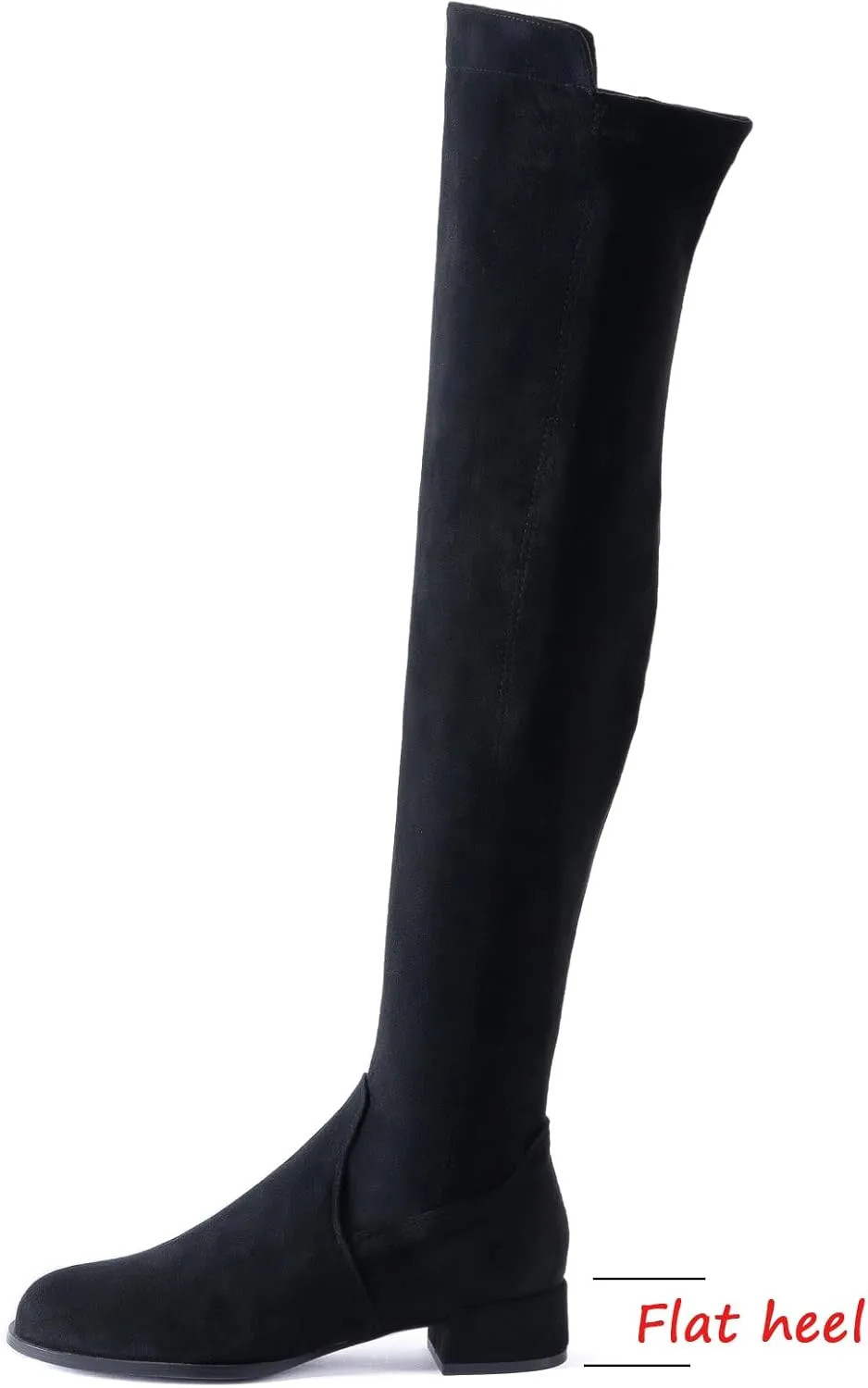 YANWENFANG Women Thigh High Over The Knee Boots Stretch Suede Flat heel